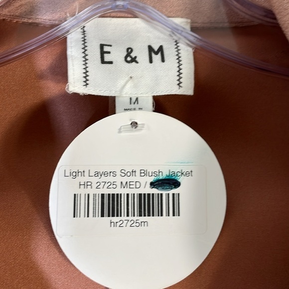 🎉🎉🎉Host Pick 🎊🎊🎊NWT. Boho E & M Faux Leather Moto Jacket Soft Blush. Medium - Picture 3 of 12